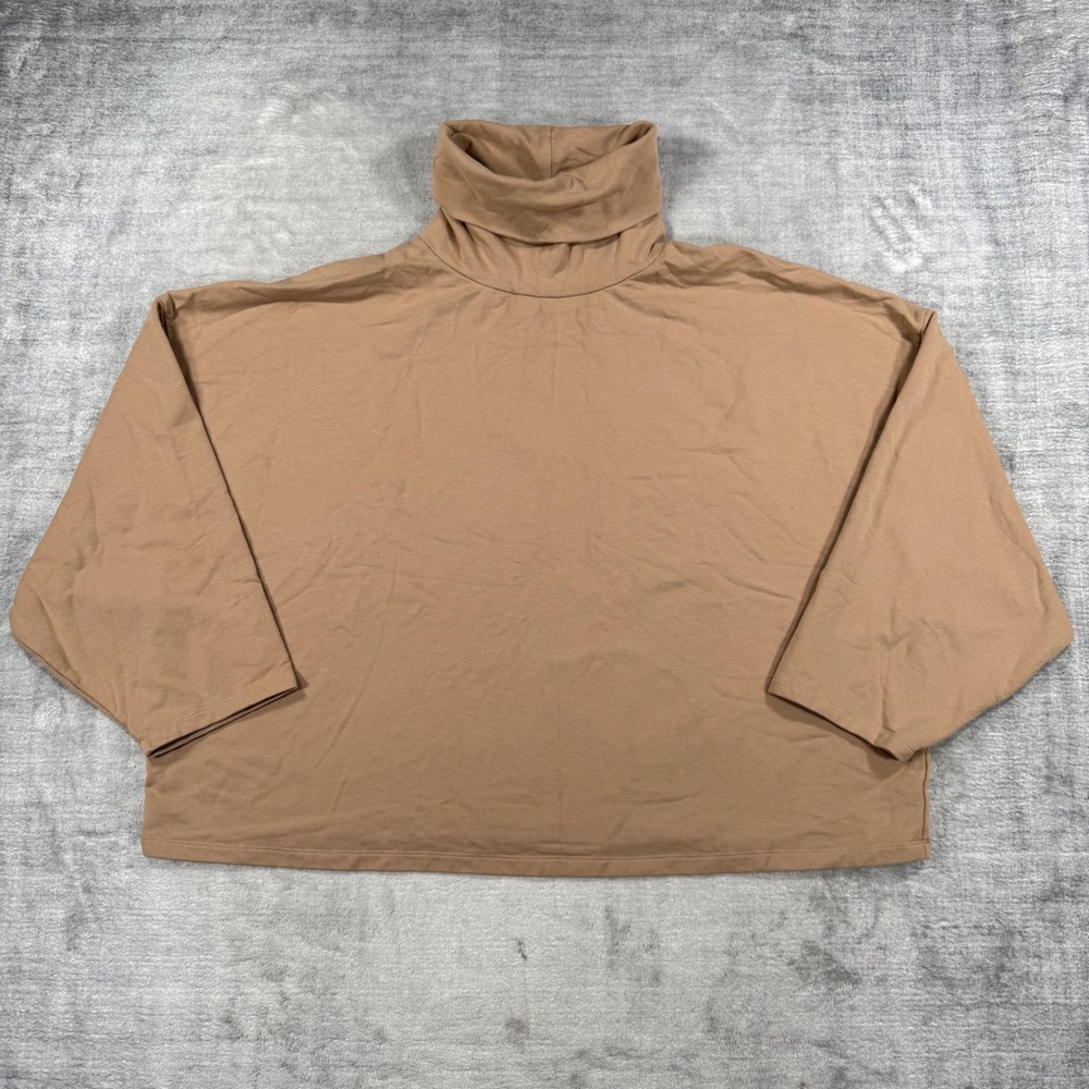 The Group Babaton Turtleneck Top Women 3 Tan Camel Oversized Boxy Minimalist